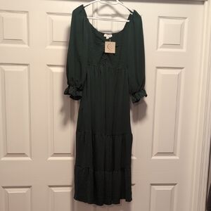 Elegant Green Midi Dress